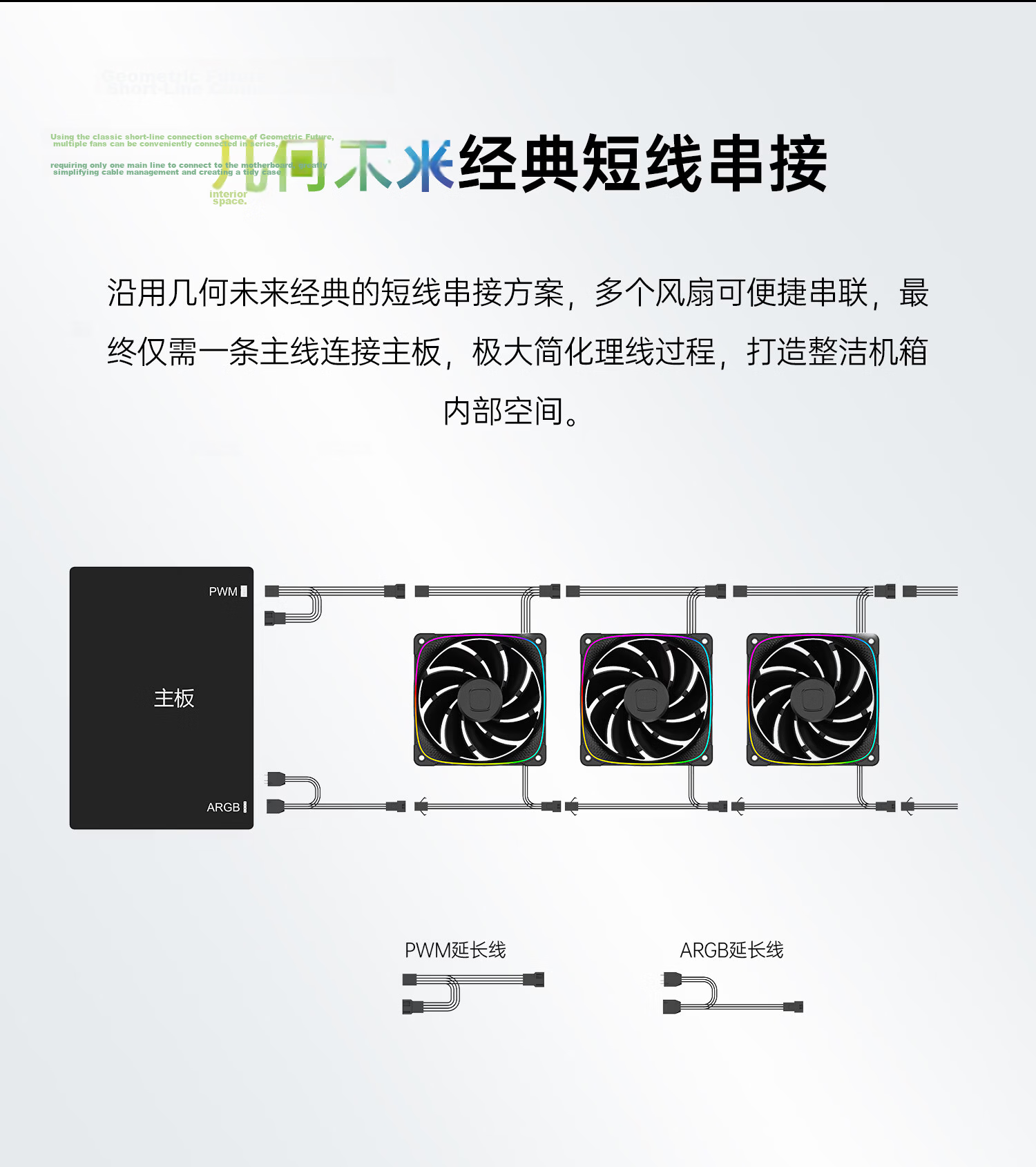 Geometric Future Dragon Scale 3003RB-12 PC Case Cooling Fan 12cm aRGB PWM Smart Daisy Chain Thick Blade Black Reverse Blade Single Pack 9
