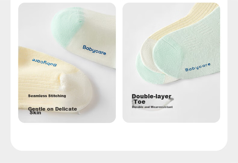Babycare Kids Socks Boys Cotton Socks Girls Banana Socks Spring Summer Antibacterial Breathable Sea Salt Peach L 13