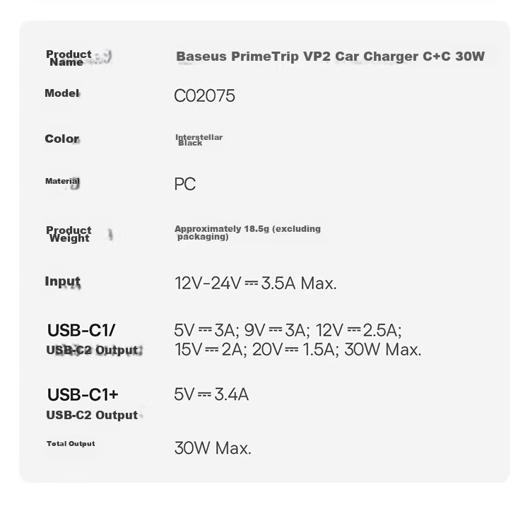 BASEUS Car Charger Dual Port 30W Super Fast Charging Cigarette Lighter Adapter Converter for Apple 17 Huawei Xiaomi C+C Dual Port 21