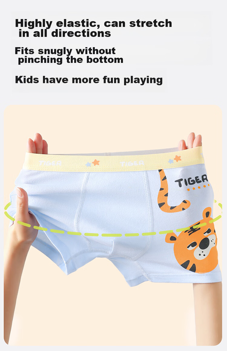 Yuzhaolin Boys' Cotton Boxer Briefs for Kids 6-12 Years Old, Class A, Soft and Comfortable, No Pinching, Toddler and Big Boys' Underwear 11