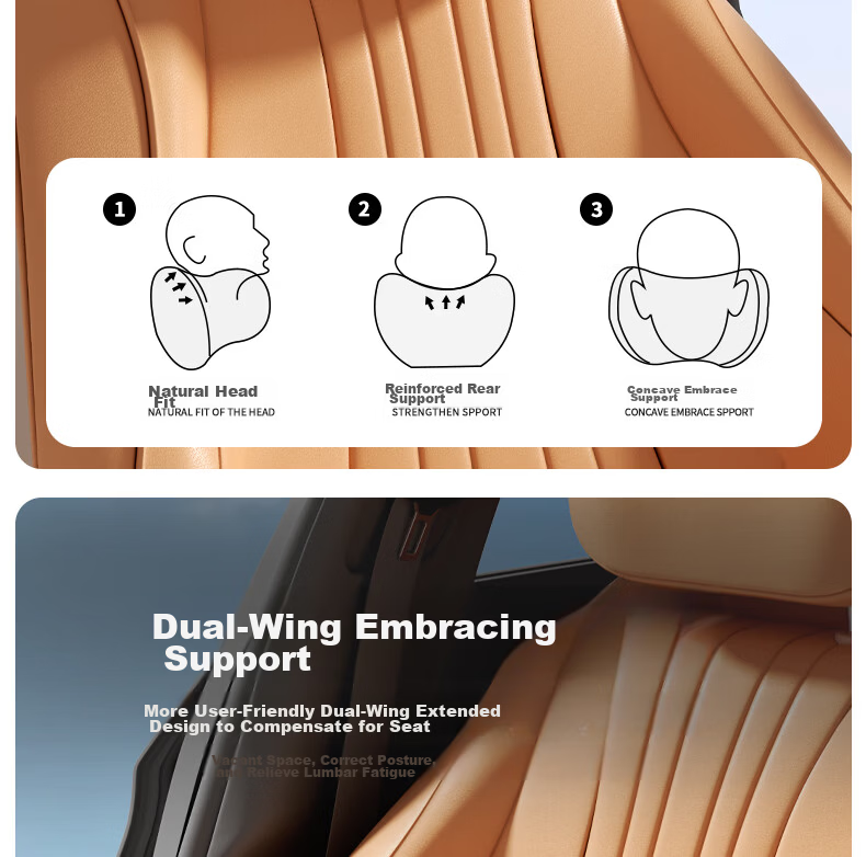 YOU CHE BANG Car Headrest and Lumbar Support Set Driving Waist Cushion Lumbar Support Neck Pillow Seat Backrest Cushion for Driver 6
