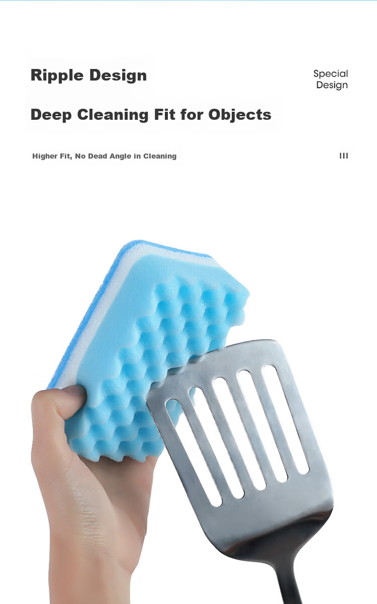MARYYA Antibacterial Dish Scrubber, 15 Pieces, Kitchen Sponge, Dish Cleaning Cloth, Absorbent, Thickened, Oil-Removing, Wavy Sponge 6