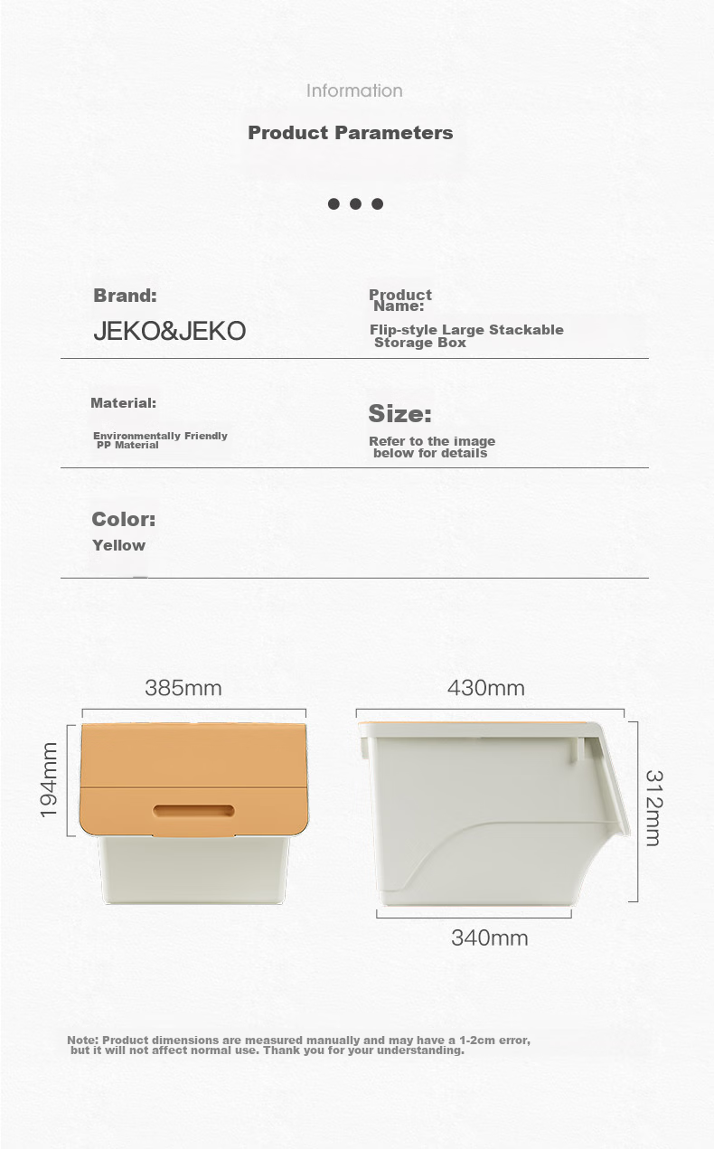 JEKO&JEKO Front-Opening Flip Lid Toy Storage Box, Children's Clothing Organizer, Snack Storage Container, 34L, Set of 3, Gree 14