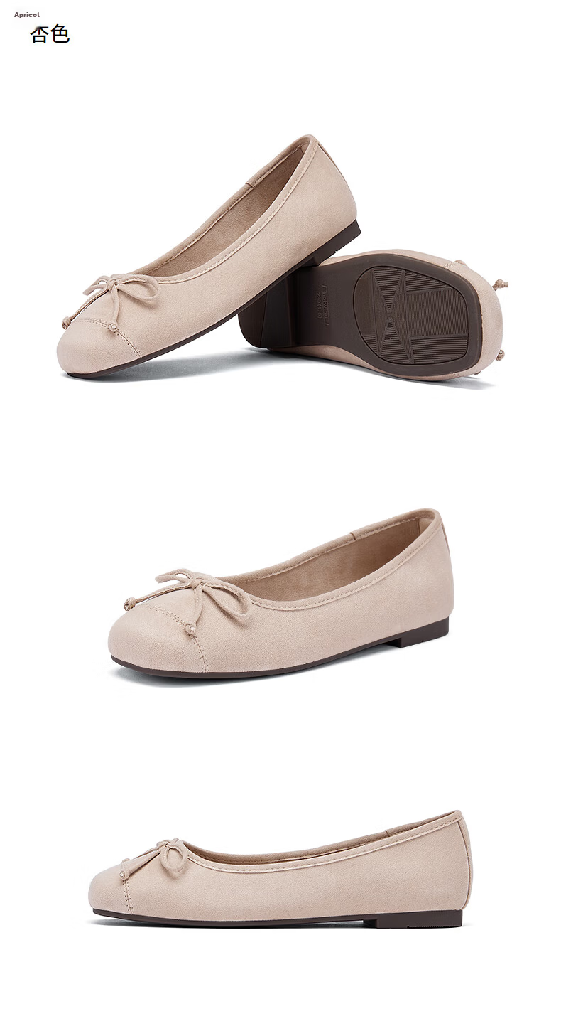 Hotwind Women's Flat Shallow Mouth Square Toe Bow Casual Solid Color Versatile Shoes Spring Autumn New Model 12