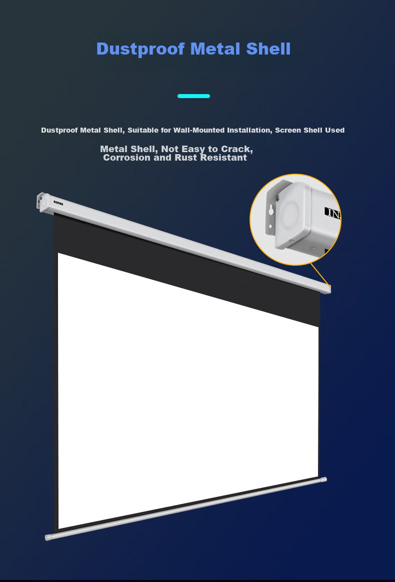 IN&VI Electric Screen DF Nano Fiber 72-inch 16:9 Home Projector Screen Office Projector Screen HD Projection Cloth Compatible with JmGO XGIMI Dangbei Projectors 12