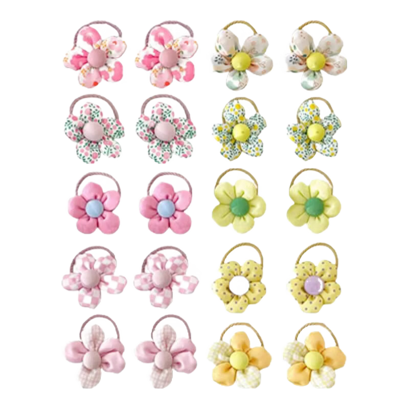 CHIMERA 20-Piece Fresh Cute Floral Children's Hair Ties Braided Ponytail Elastics Hair Accessories Girls Birthday Gift