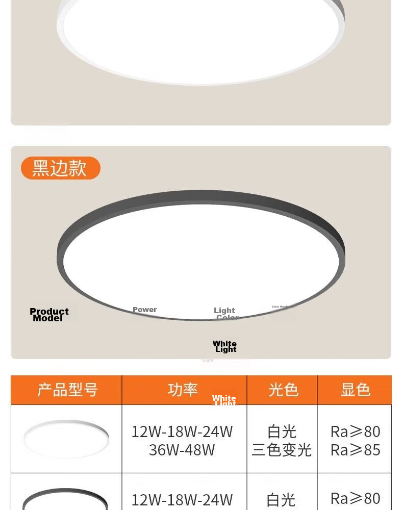 CHINT LED Tri-proof Ceiling Light IP50 Waterproof Dustproof Insect-proof Corridor Mall Restaurant Warehouse Office Light White Shell 48W Cool White 6500K 31