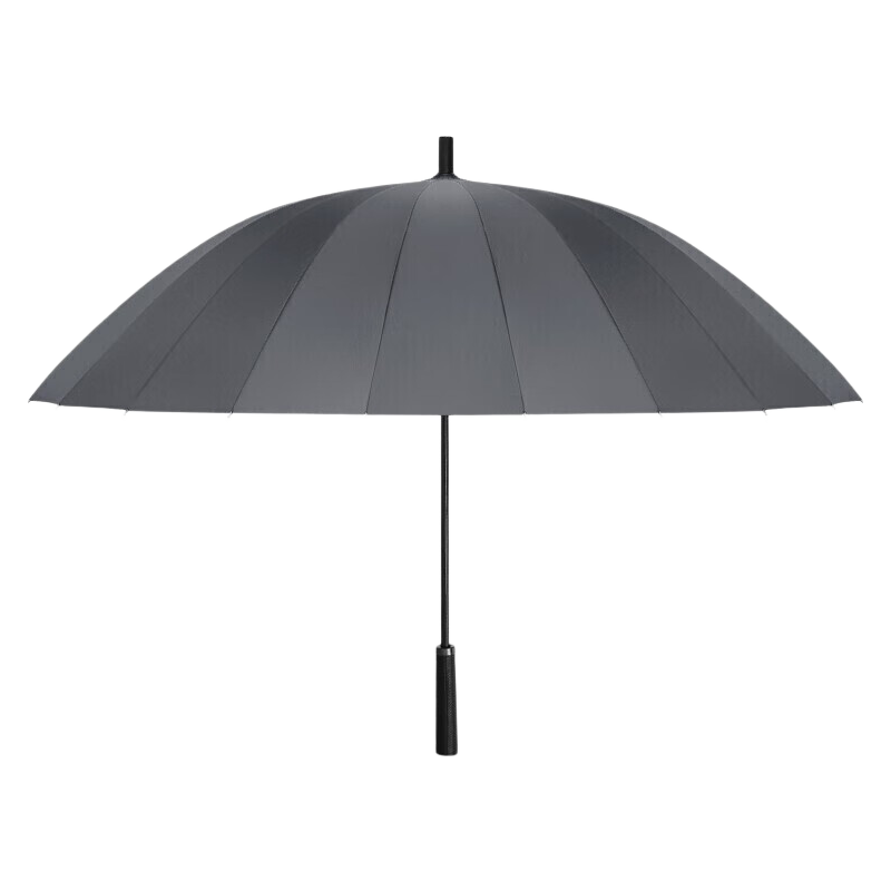 MAYDU Large Umbrella with Long Handle, 24 Ribs, Business Umbrella M5003, Smoke Gray Color
