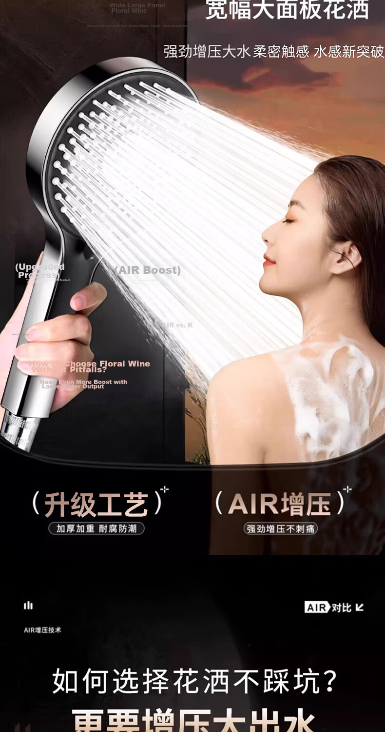 DEMANBO Seiko Shower Head High-Pressure Multifunctional Home Bathroom Large Panel Handheld Showerhead 6