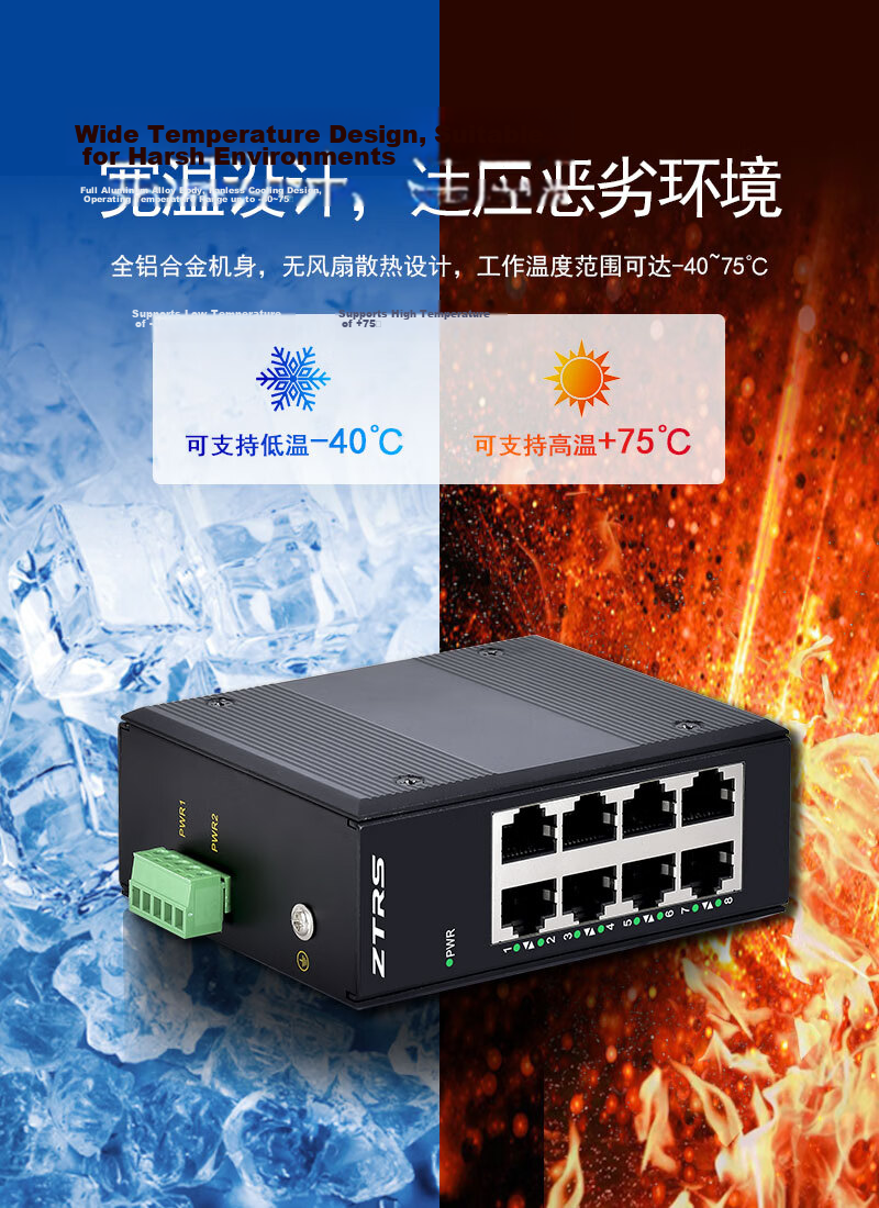 ZTRS Zhongxing System 16-Port Gigabit Unmanaged Industrial Enterprise Switch iSW-510-ZX16GT 3