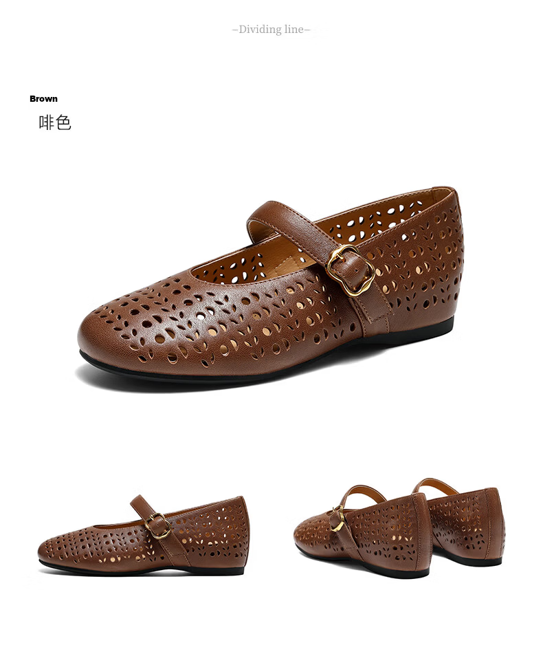 Senda Mary Jane Shoes Women 2026 Summer New Mall Style Hollow Breathable Height Increasing Flats XYH02BQ6 Off-White 39 18