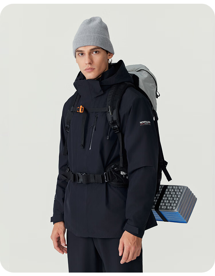 NORTHLAND Outdoor Men's Three-In Jacket, Windproof, Water-Repellent, Warm, Cold-Resistant Coat, Hiking And Mountaineering Two-Piece Set 15