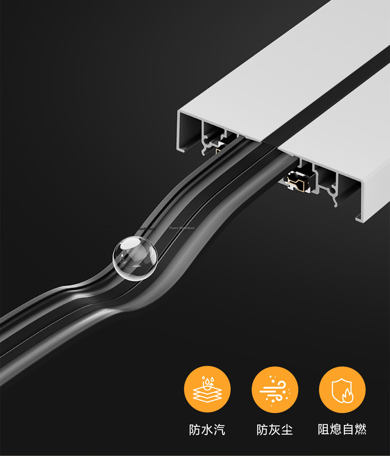 PNTU Slim Track Socket Surface-Mounted No Slot Required, 8000W High Power Sliding Rail Track Mobile Sideboard Guide Rail 60cm + 4 Adapters Pearl White 14