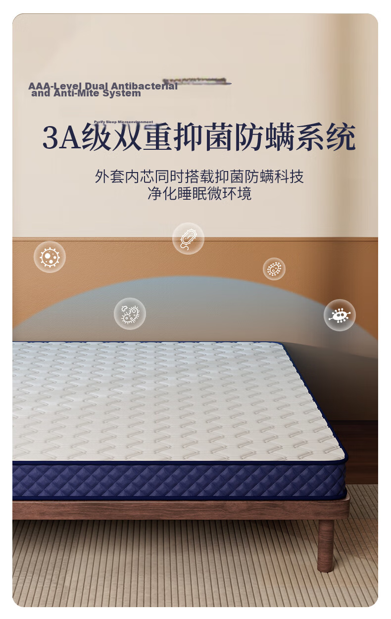 La Torretta Antibacterial Latex Mattress, Memory Foam, Thai Double Size 6D Foam Mattress Pad, Verona White, 180*200cm 16