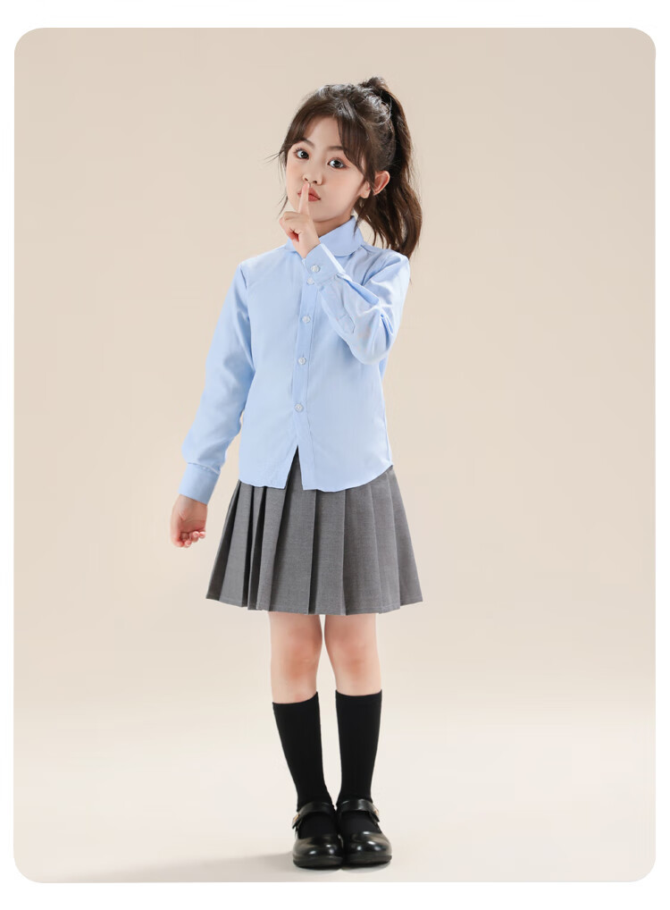 Yinuofang Children's White Long-Sleeve Shirt School Uniform Undershirt for Girls: White Long-Sleeve 170CM 16