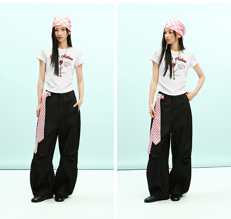 Semir Cooling T-Shirt | Luo Xiaohei Short Sleeve T-Shirt for Women Summer Short Slim Fit Shoulder 2026 Fun Clothing 109326100044 27