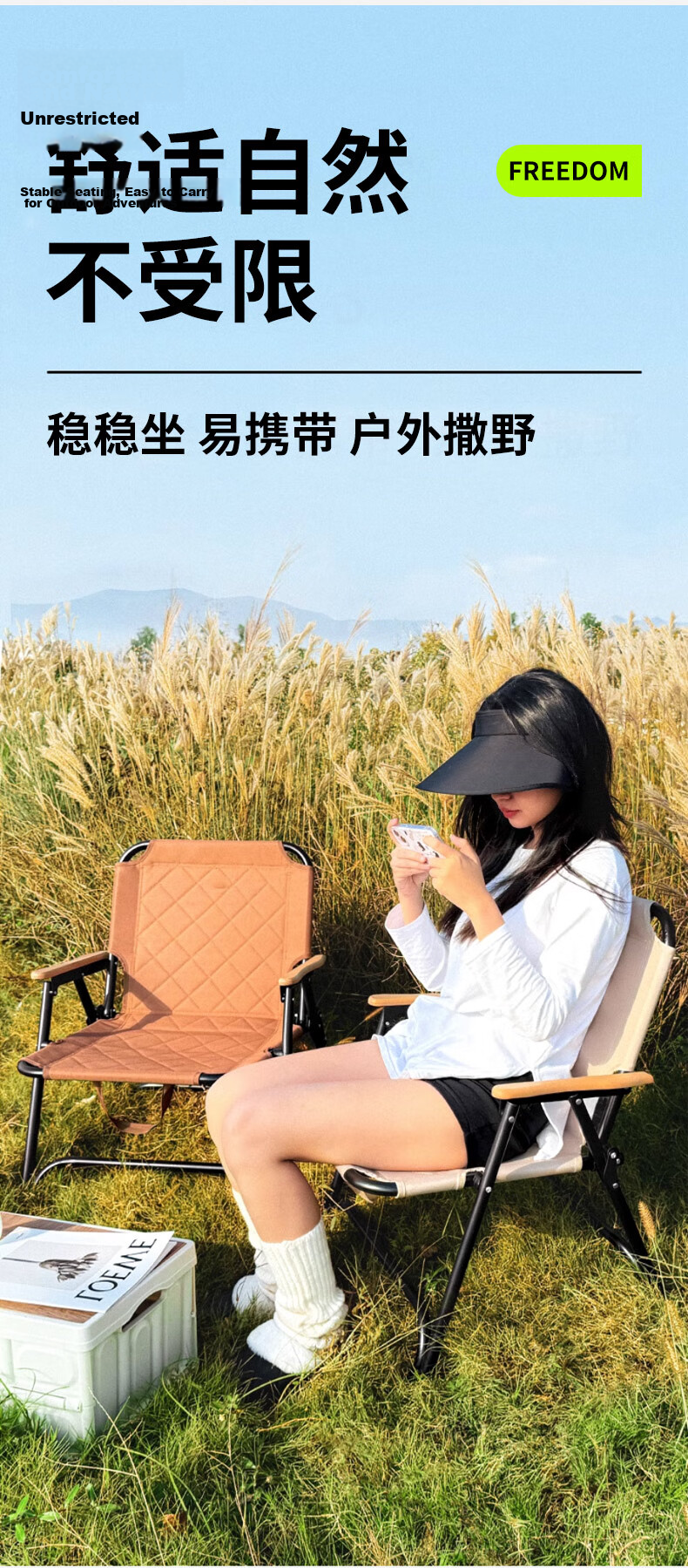 Jingcai Folding Chair Recliner Camping Chair Portable Outdoor Stool Beach Chair JHY8 Gray 3