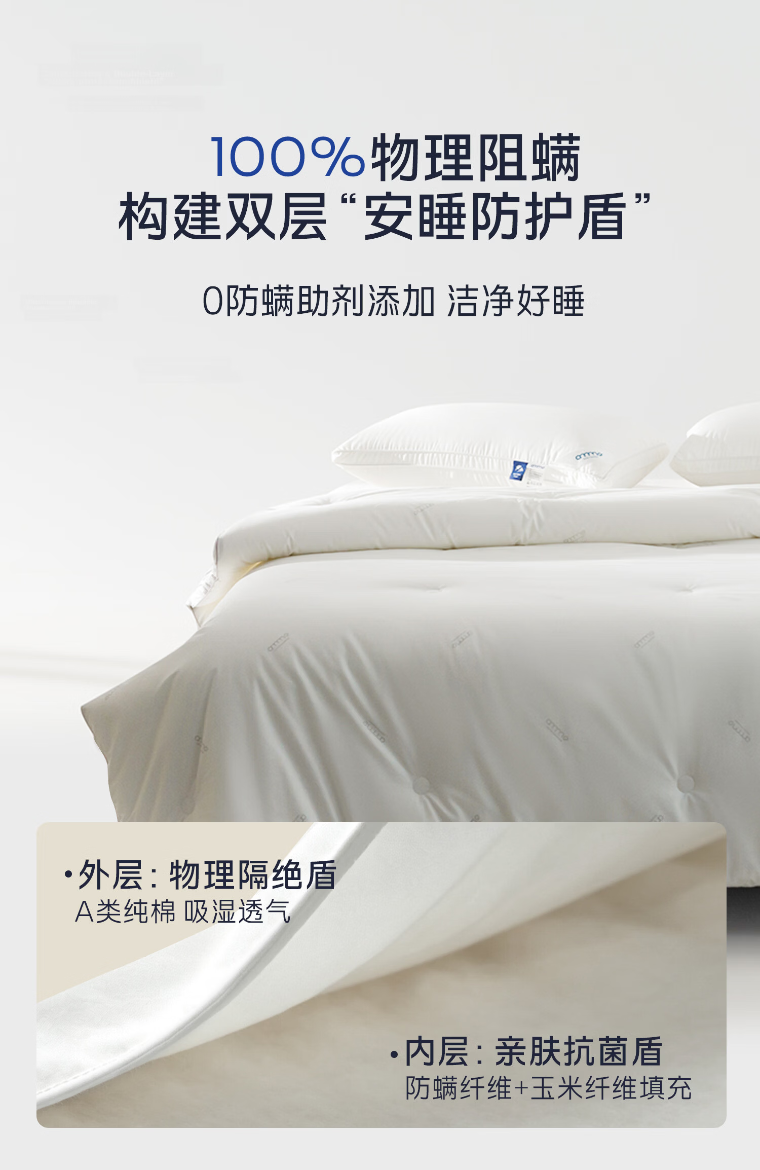 Anmino Anti-Mite Antibacterial Summer Quilt Fiber A-Class Dust Mite Resistant Quilt Core Approx. 1.9 Jin 150*200cm 2