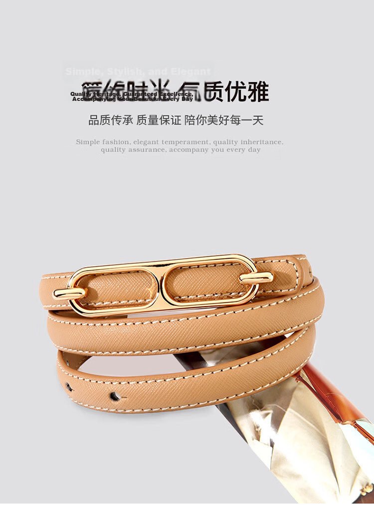 CARTELO Women's Leather Belt, Korean-Style Decorative Casual Cowhide Waistband, Simple Versatile Pin Buckle Trouser Belt, Girlfriend Gift 2