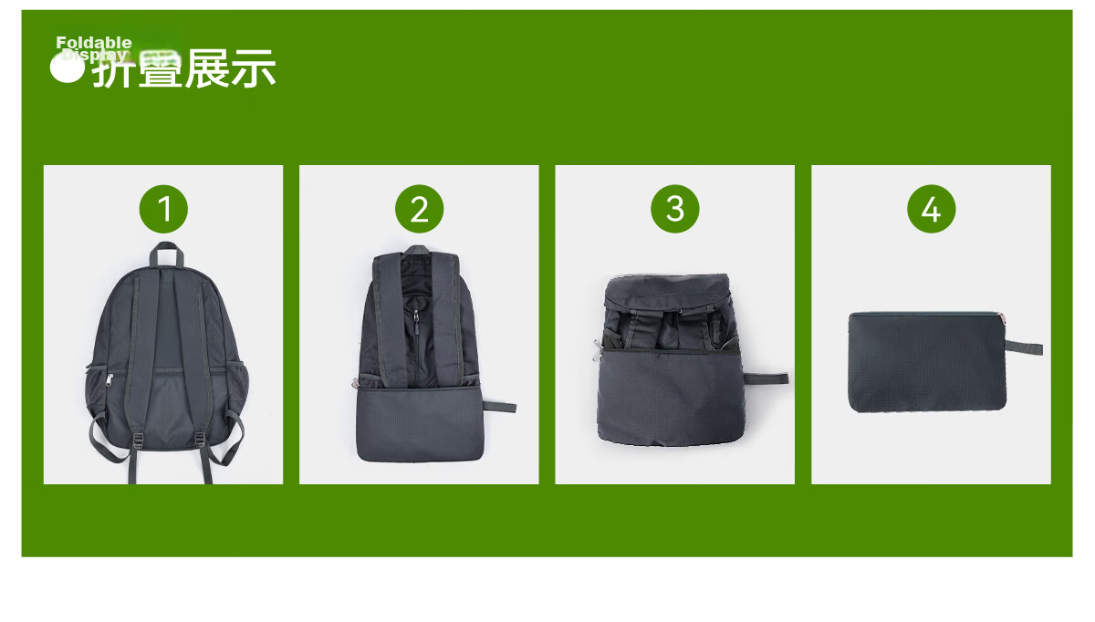 JEEP SPIRIT Lightweight Foldable Hiking Backpack Men's Outdoor Waterproof Large Capacity Lightweight Rucksack 5