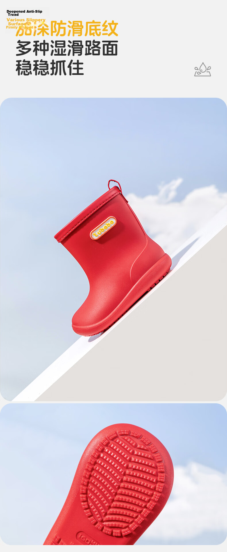 Pig Daddy Kids Rain Boots Girls 2026 Summer New Waterproof Non-slip Outdoor Rain Shoes Yellow Size 17 3