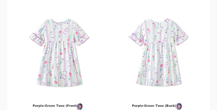 Balabala Baby Dress Summer Girls Nightgown Air Conditioning Clothes Anti-Cold Children's Home Dress Sweet Cute 16