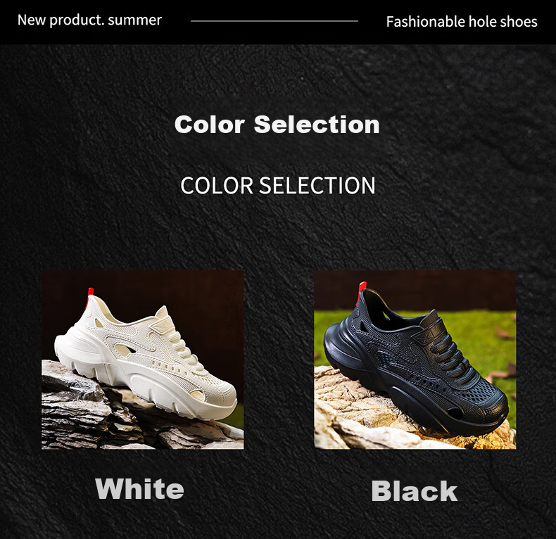 Ganmai Summer Outdoor Creek Shoes Men Soft Sole EVA Non-slip Wear-resistant Breathable Beach Sandals White Size 44-45 4