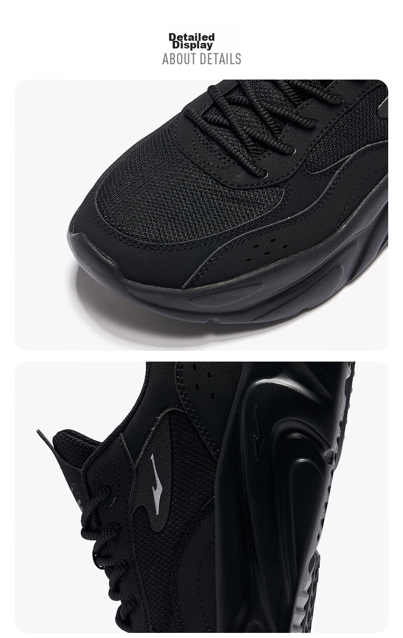 ERKE Casual Shoes for Men, Autumn Leather Mesh Versatile New Style Comfortable Soft-Soled Lightweight Athletic Running Shoes | Shuxing 30