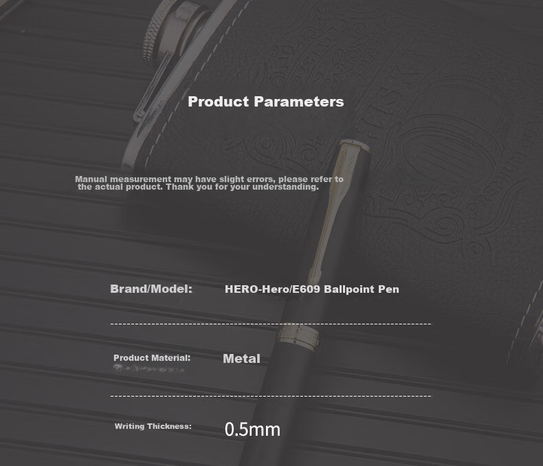 HERO Ballpoint Pen E609 Daily Writing Business Practice Grade 3 Primary and Secondary School Unisex Signature Pen Gold Clip Chen Wine Red Deluxe Edition 11