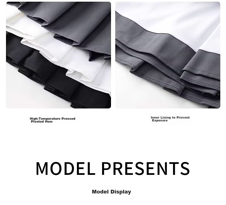 Langsha Pleated Half Skirt for Women Spring Summer Elastic Waist High Waist Slimming JK School Style A-Line Short Skirt with Pockets 16