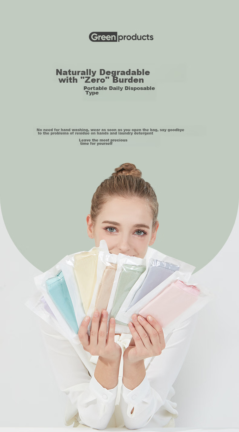 HINCLOUD Disposable Pure Cotton Women's Underwear Travel Wash-Free 7A Antibacterial White 4-Pack XL (110-130) 8