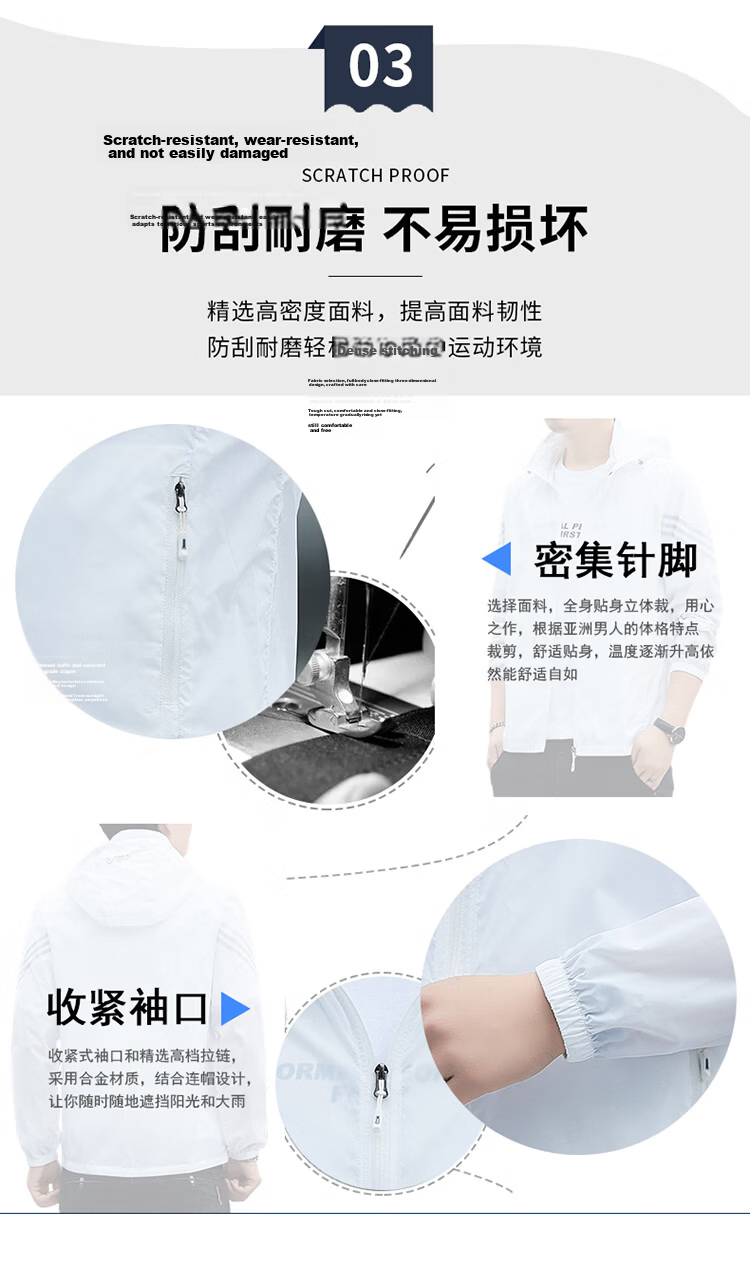 ROMON Men's Summer New Thin Breathable Outdoor UV Protection Ice Silk Jacket 2680 Black XL 5