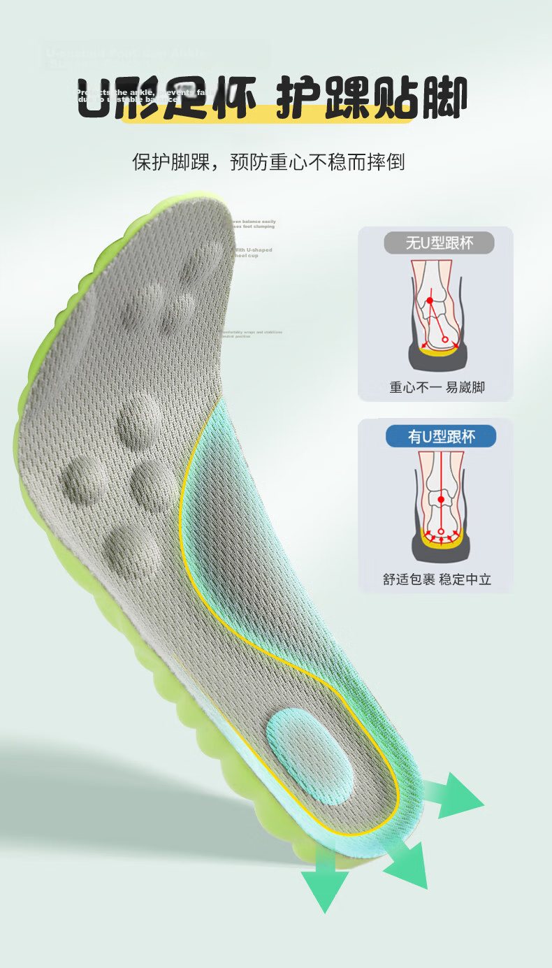 FOOTOPPO Children's Insoles, Antibacterial And Sweat-Absorbing, Mugwort Deodorizing, Comfortable Ultra-Soft Sports Thickened Insoles for Girls 9