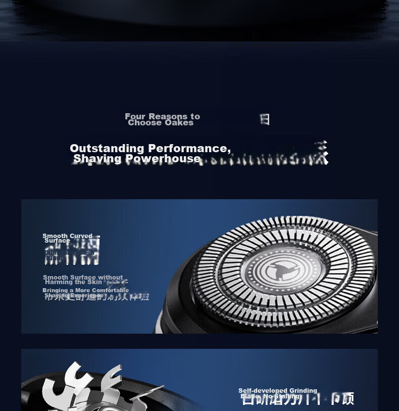 AUX Electric Rechargeable Portable Shaver 10W High Power Rotary 3-Blade Razor Gift for Boyfriend 9