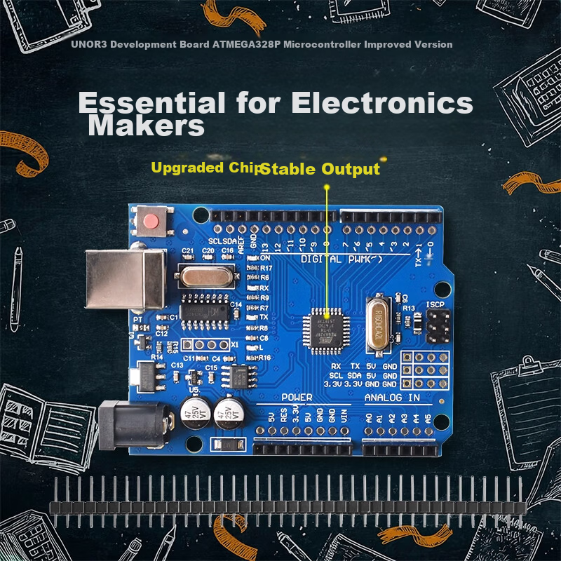 ZAVE Arduino Uno R3 Development Board Starter Kit Compatible with Arduino Basic Version (with Main Board) 1