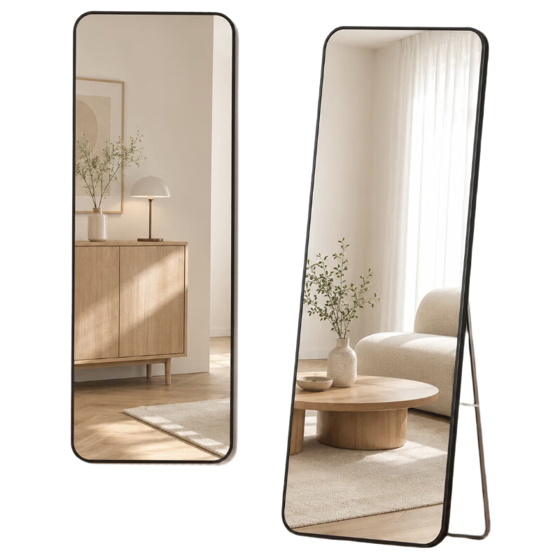 Anerya Full-Length Floor Mirror Aluminum Alloy Dressing Mirror 40x150cm for Home Bedroom Dorm Wall-Mounted