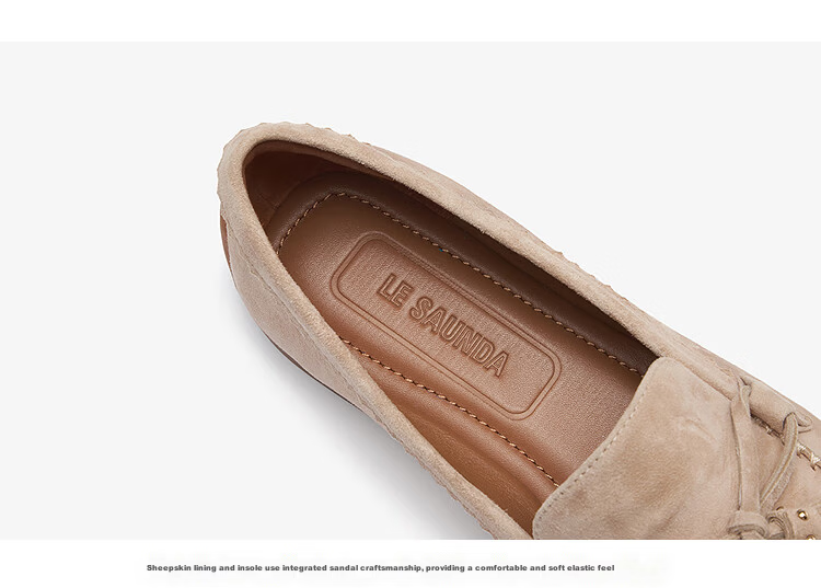 Laird 2026 Spring Summer Commuter Simple Sheepskin Comfortable Loafers Women 12601 Milk Tea Almond BDS 34 8