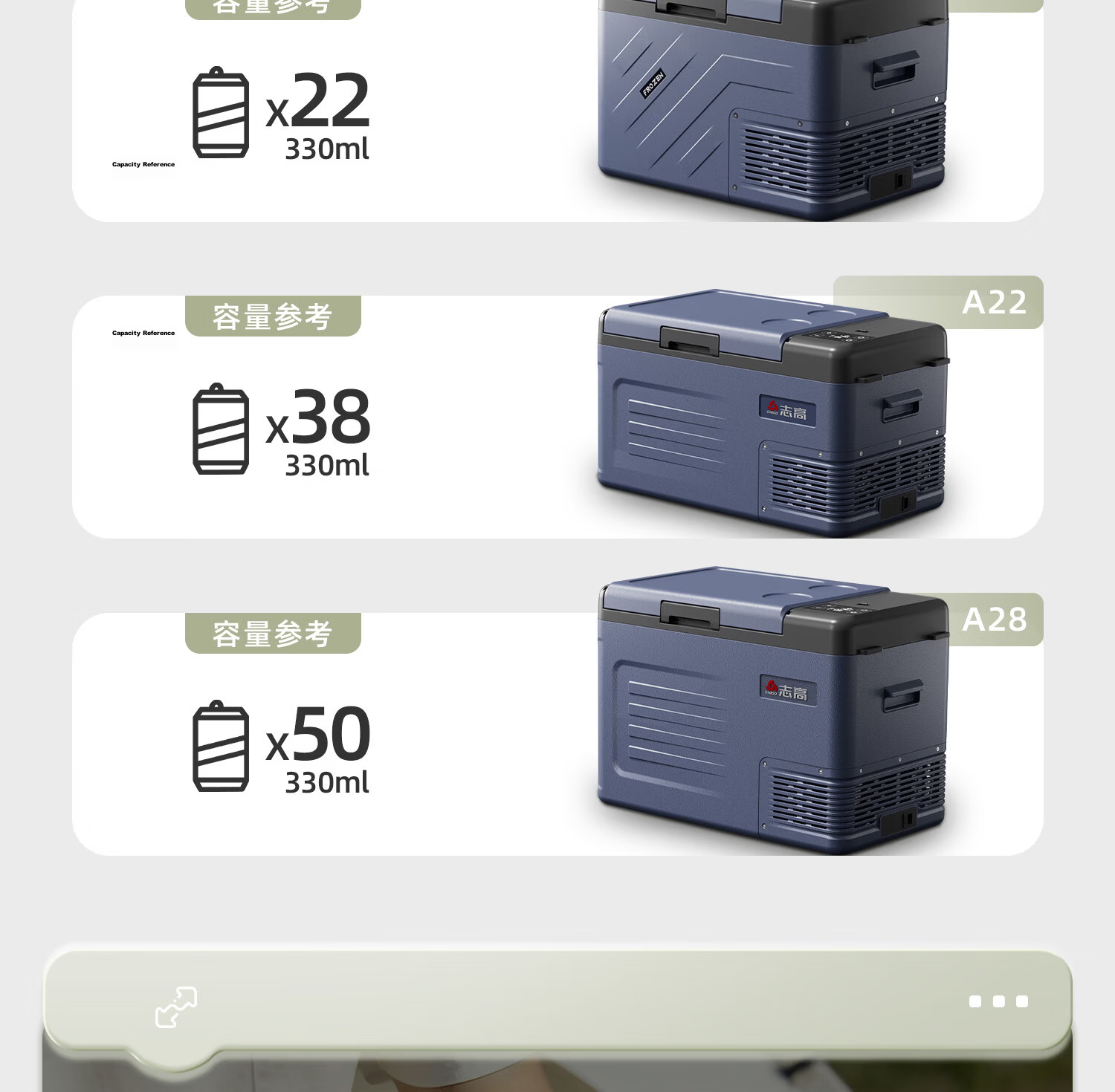 CHIGO Car Refrigerator Dual-Use for Vehicle and Home 12V 24V 220V Small Portable Compressor Truck Freezer M8 20