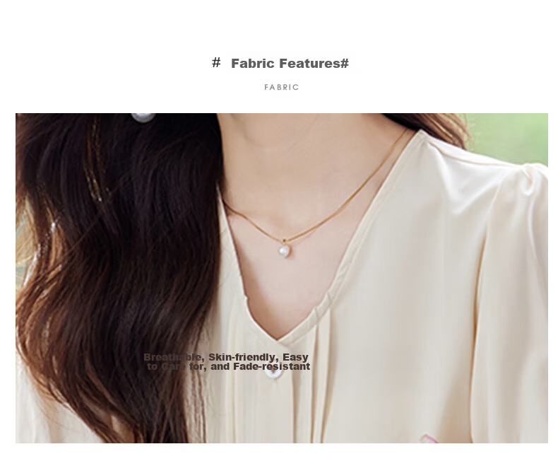 Jeanswest Women's V-Neck Short Sleeve Shirt Summer Elegant Commuter Casual Simple Cardigan Top Apricot M 3