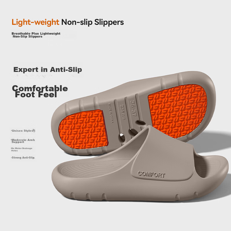 Gojaman Men's EVA Slippers Non-Slip Bathroom Indoor Outdoor Couple Thick Sole Silent Anti-Odor Cool Slippers 5