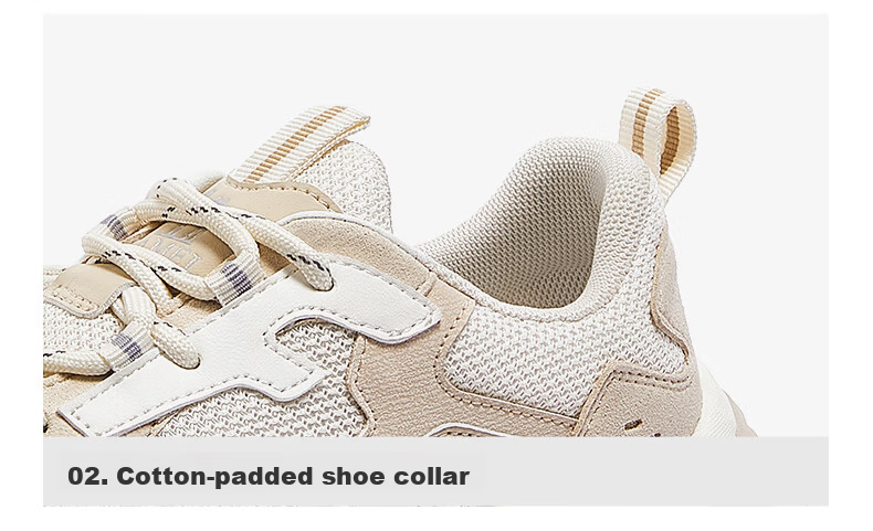 CAMEL Women's Dad Sneakers Thick Sole Height Increasing Casual Shoes Breathable Lightweight Sports Shoes L26S469059 Off-White/Apricot Size 37 16