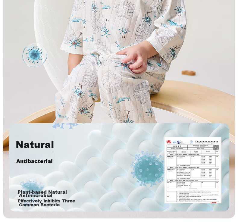 ELLE BABY Baby Sleepwear Fruit Pattern Spring Summer Two-Piece Air Conditioning Suit Children's Pure Cotton Homewear Forest Fairy Tale 80 23