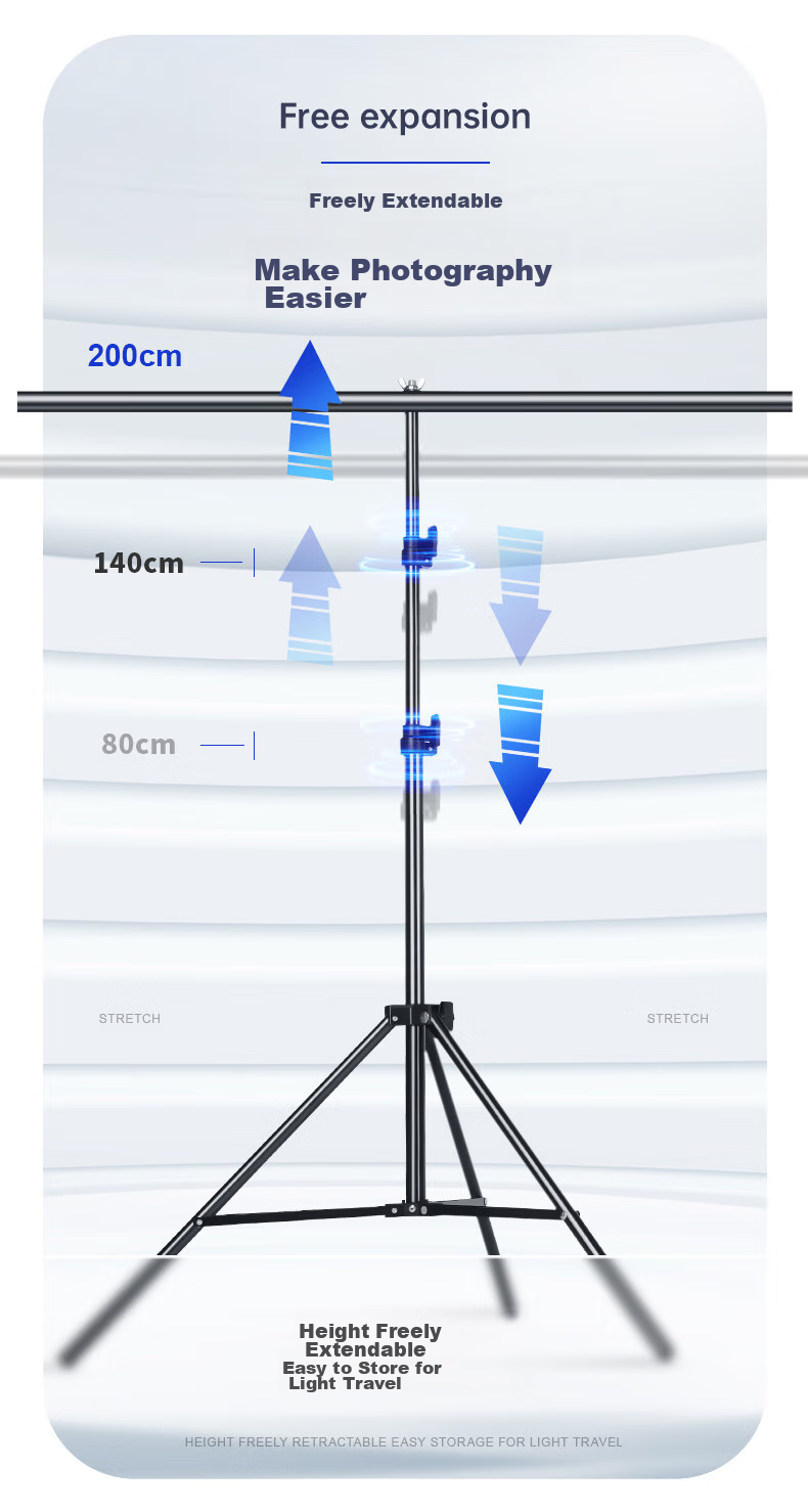 Beiyang Photography Background Stand, 80*200 Medium T-Shaped Frame, Softbox Paper Backdrop Stand, Photography Equipment Studio Accessory, Portable Metal Background Stand (With 2 Large Clips Included) 7