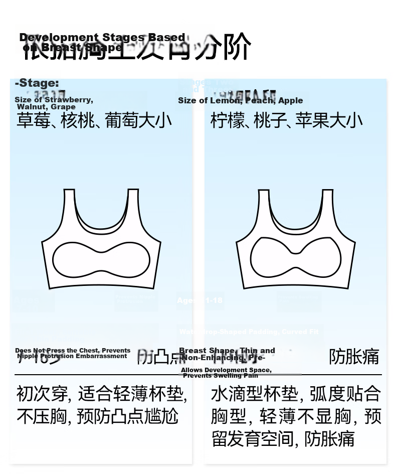 Urban Beauty 2-Pack Girls' Sports Bras Development Period Anti-Shock Vest for 12-16 Year Old Middle School Girls 5