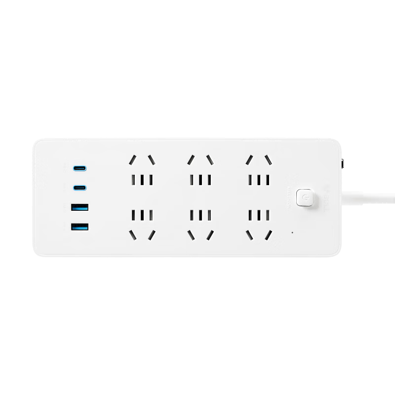 BULL New National Standard Overload Protection 67W PD Fast Charging GaN Laptop Socket/USB Power Strip/Power Bar, 3C Certified, 2C2A + 6 Holes, Total Length 1.8 Meters
