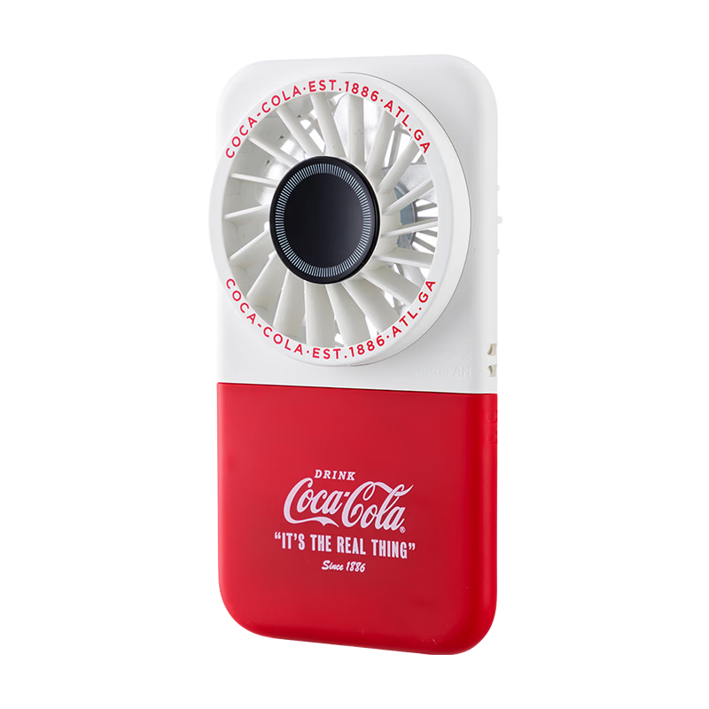 Coca-Cola Handheld Foldable Portable Silent Mini Fan World Football Event USB Desktop Fan Neck Hanging Personal Outdoor Cooling for Students A-2FS15
