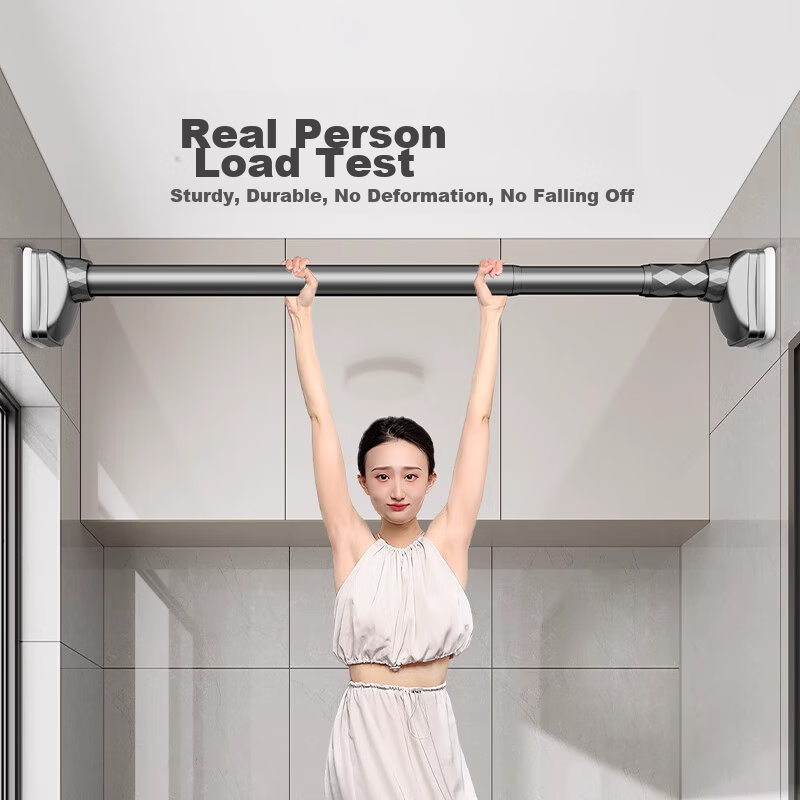 MYMOODHOUSE Telescopic Clothes Drying Rod No-Drill Bathroom Shower Curtain Rod Curtain Rod Clothes Hanger Adjustable 70-120cm 13