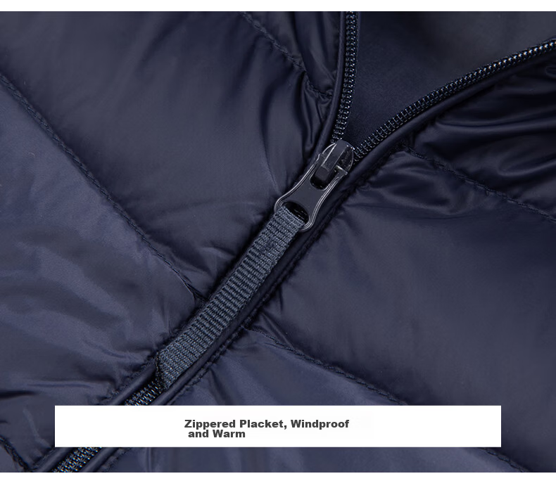 ROMON Men's Lightweight Down Jacket, Stand Collar, Short Style, Autumn New Fashion, Versatile Warm Inner and Outer Wear, Gray, Size 185 22