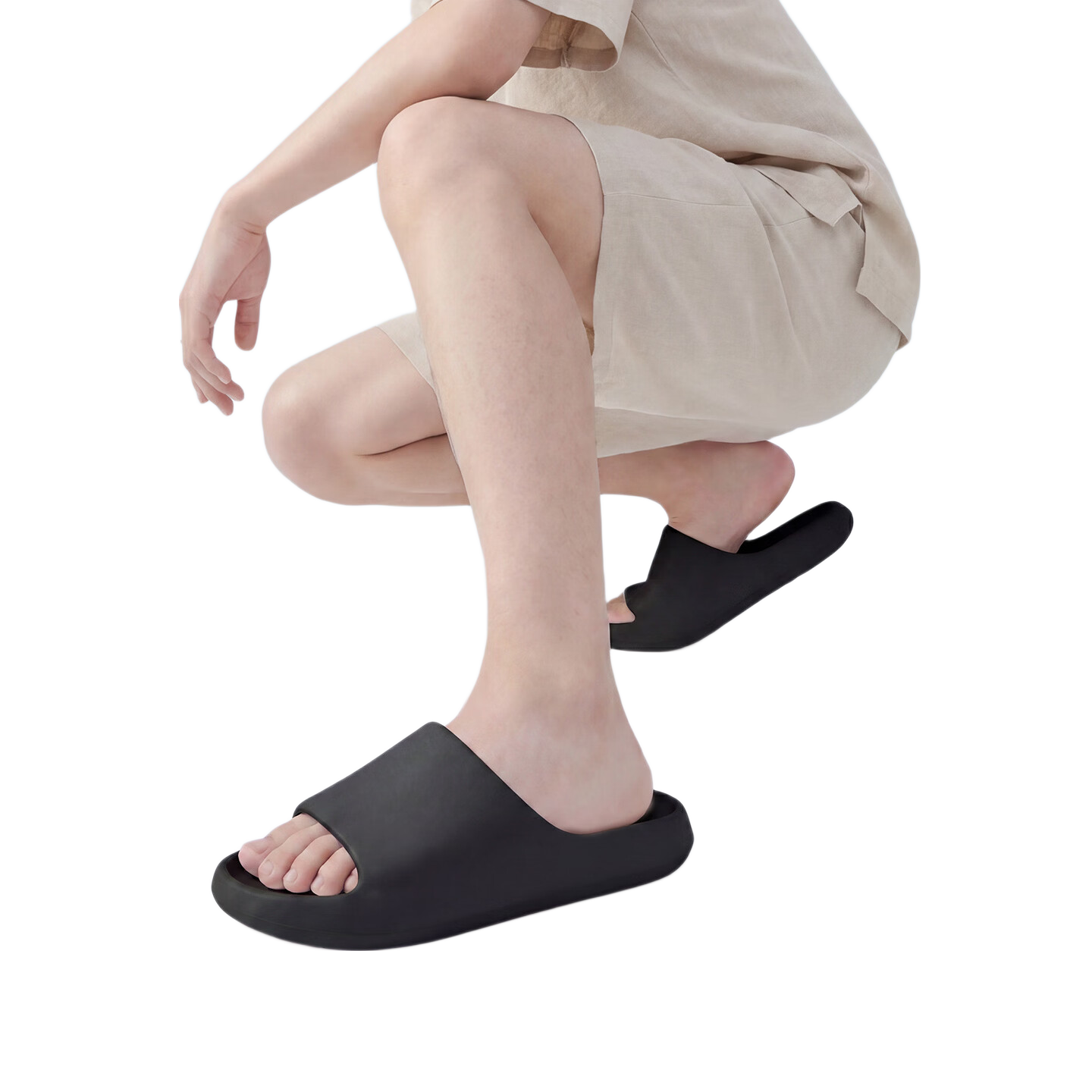 Biggator Plus Size Men's Non-Slip EVA Home Slippers 5051 Extra Large Thick Sole Summer Gray 44-45