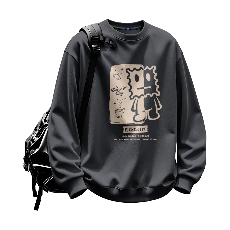 GENIOLAMODE Men's Sweatshirt, Autumn 2026 New Heavyweight 330G, Crew Neck Casual Pullover, Loose-Fitting Unisex Long-Sleeve T-Shirt
